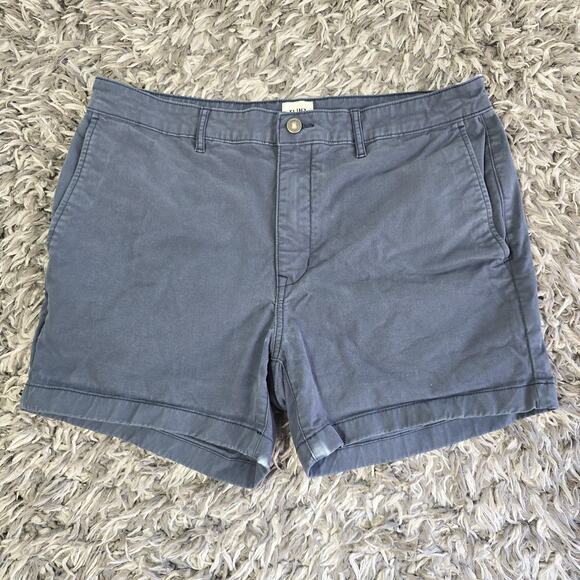 Flint and Tinder Shorts Mens 34 Slate Blue Chino Stretch Casual Summer Zip Fly - Picture 1 of 6